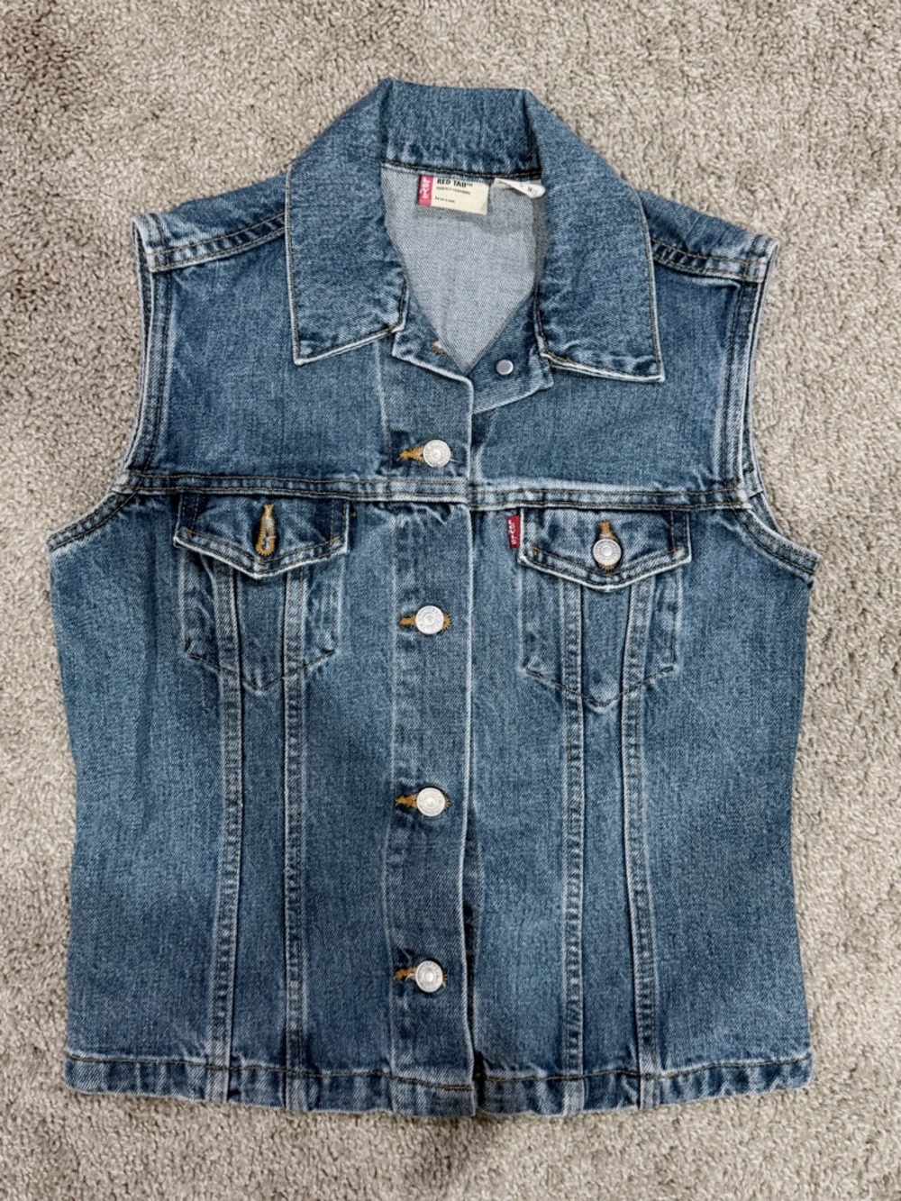 Levi's Blue Denim Button-Up Vest